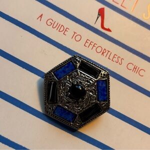 Vintage Scottish Thistle Hexagonal Brooch Celtic Knot Glass Stones #thehighroad